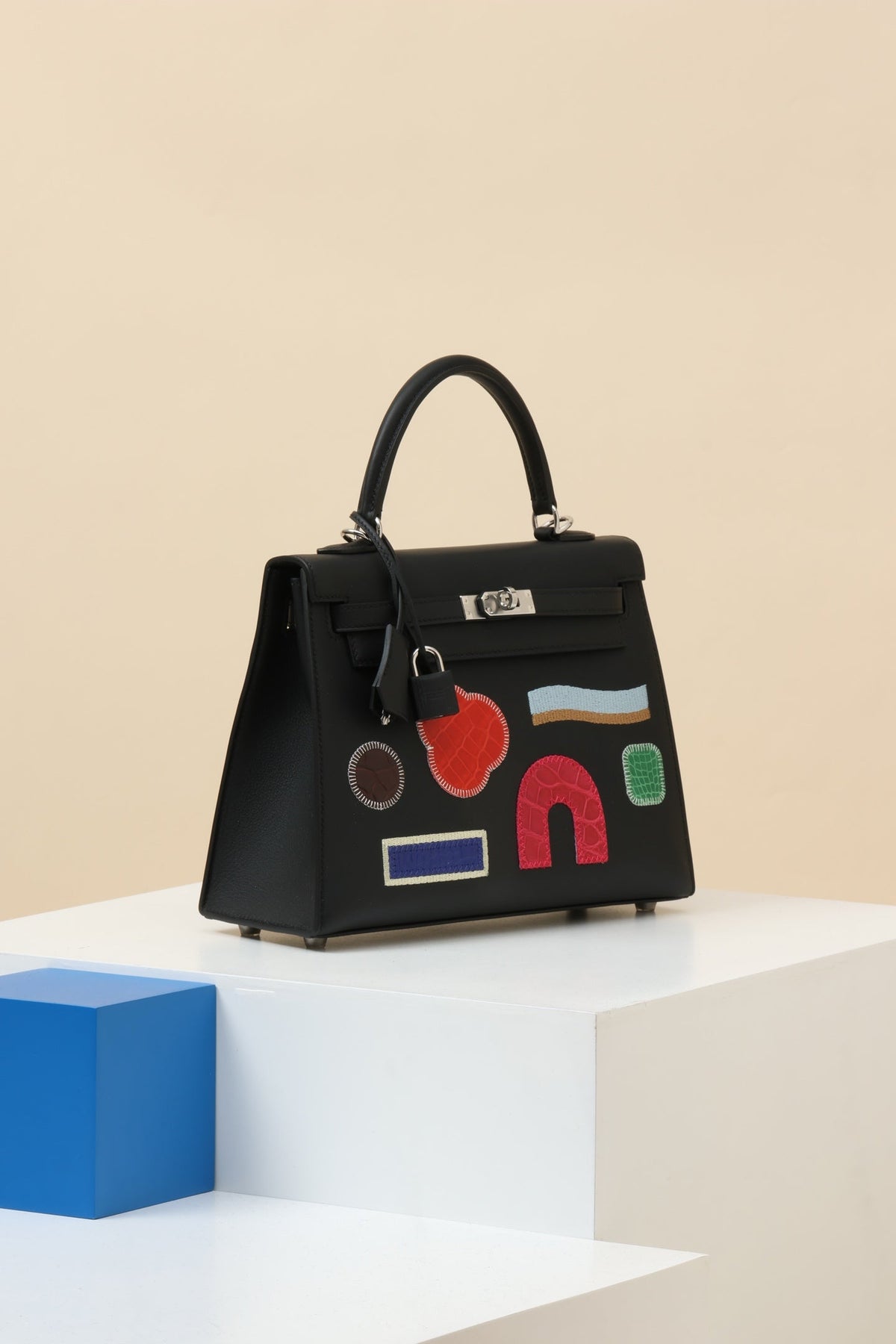 High-end Hermes 2026 Sellier Broderie Collage Kelly Bag 25cm Epsom Calfskin