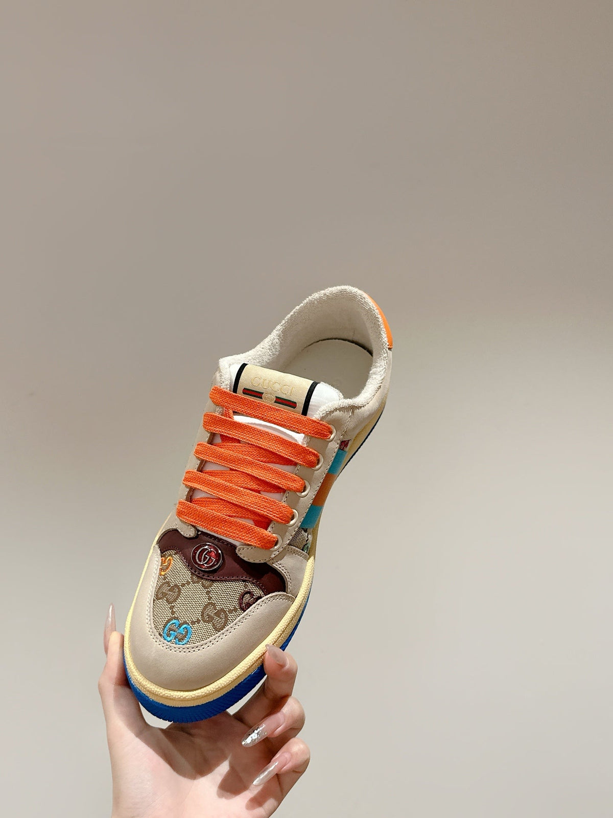 GG 26s Screener Sneaker Multicolor Suede And Canvas Style 2