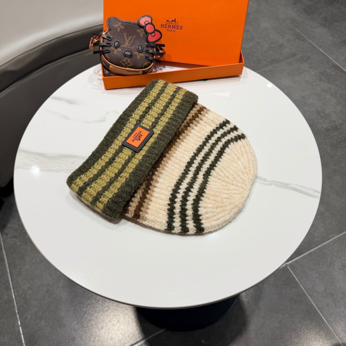 HM Hat Striped Knit Beanie 477434