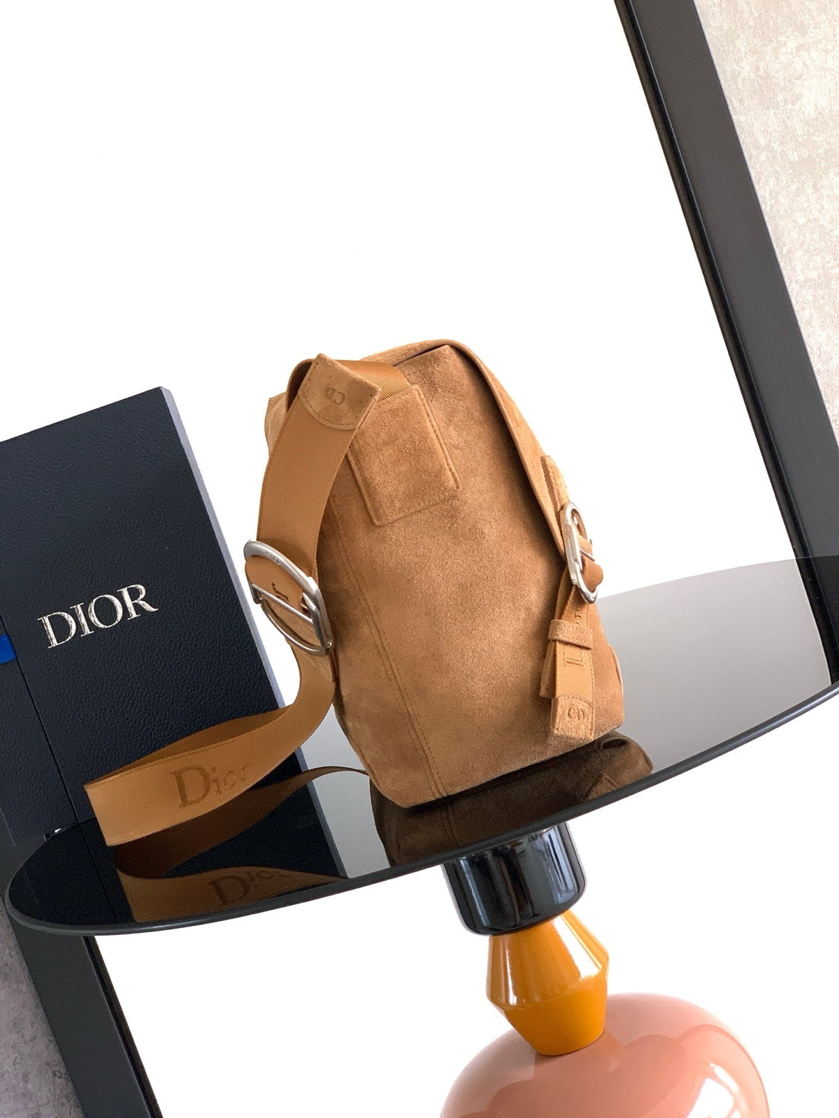 Dior 2026 Medium Jett Flap Bag 31cm Suede Leather Canvas 400813