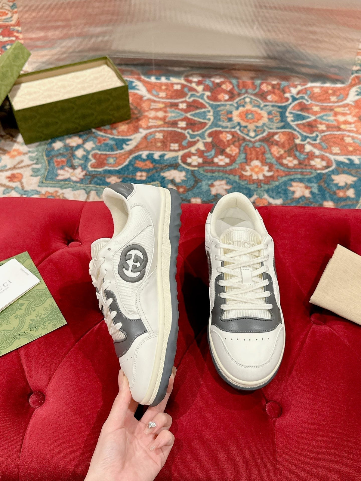 GG 26s Sneakers White Mix Grey Calfskin