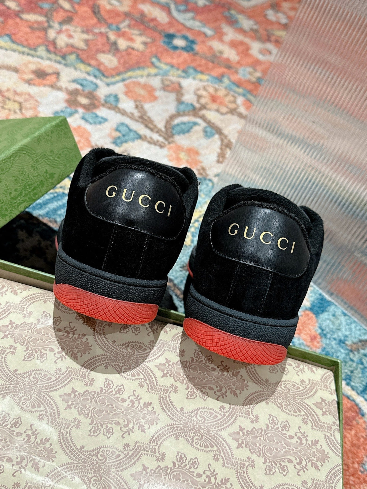 GG 26s Screener Sneaker Black And Red GG Canvas