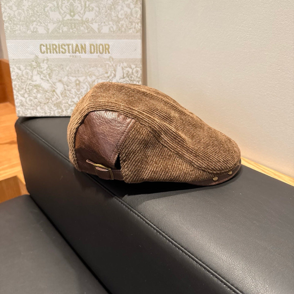 Balenciaga 2026 Beret Hat Brown Fabric Leather 550329