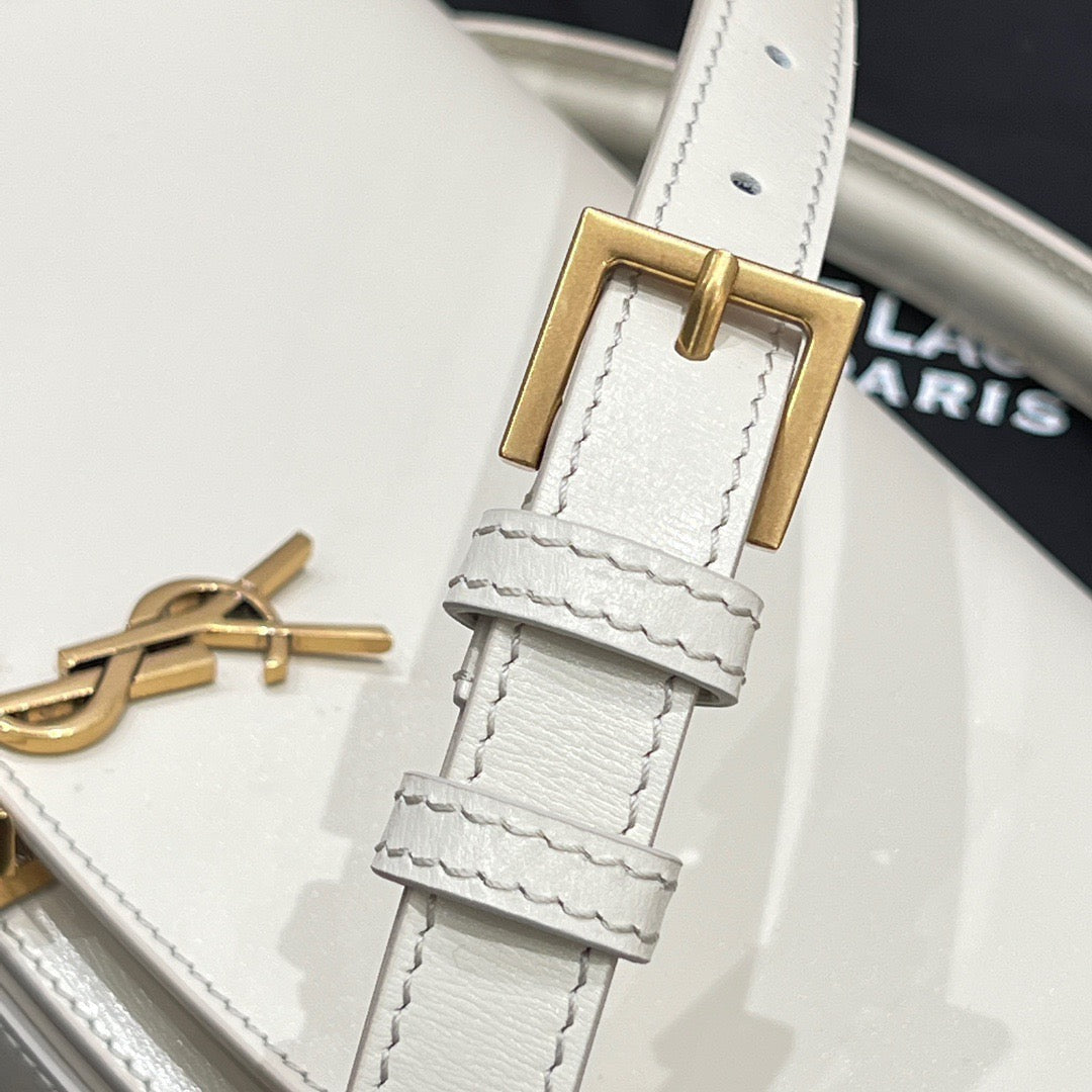 YSL 2026 Voltaire Shoulder Bag 24cm White Box Calfskin