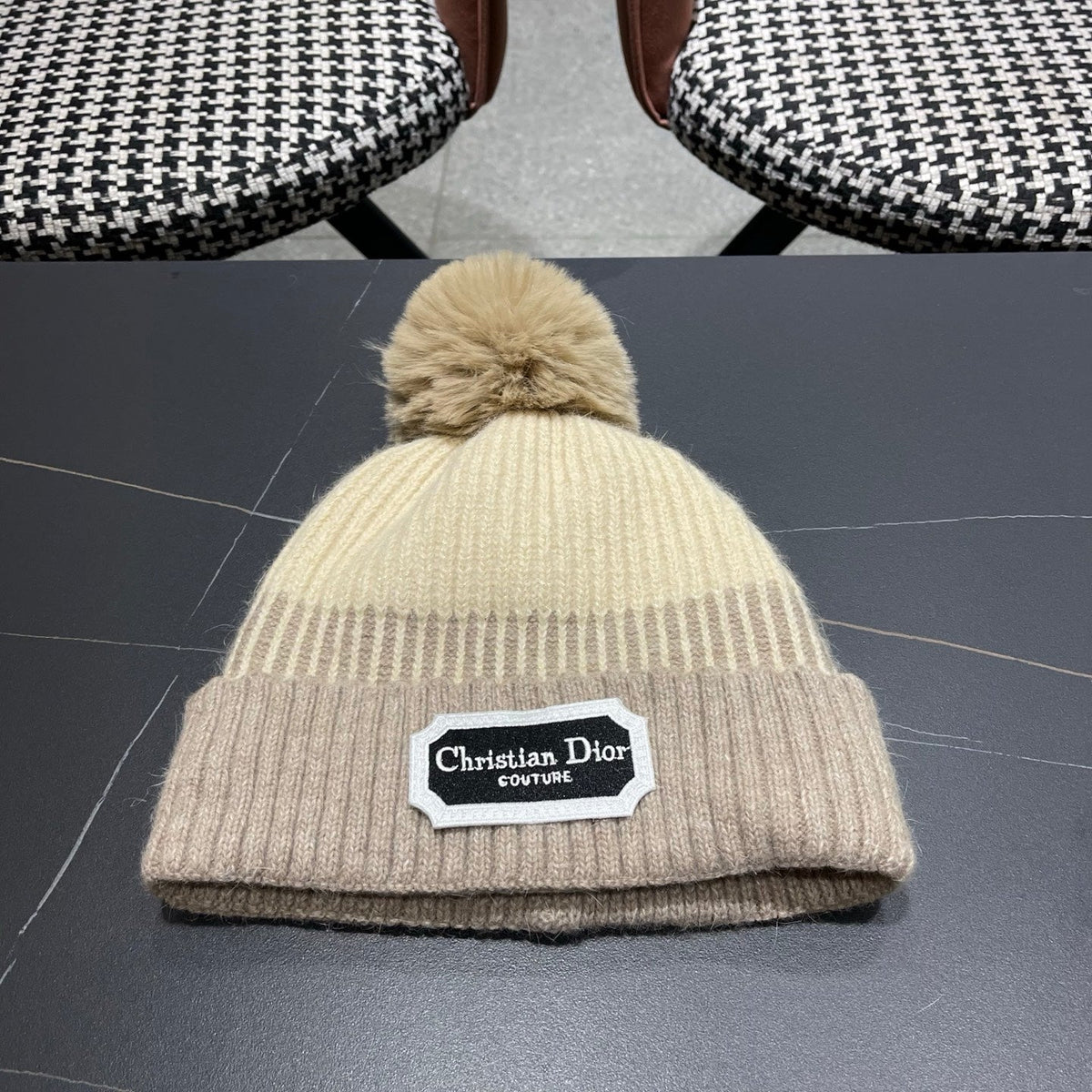 CD 26FW Color-Block Knit Beanie Knitted Wool 551991