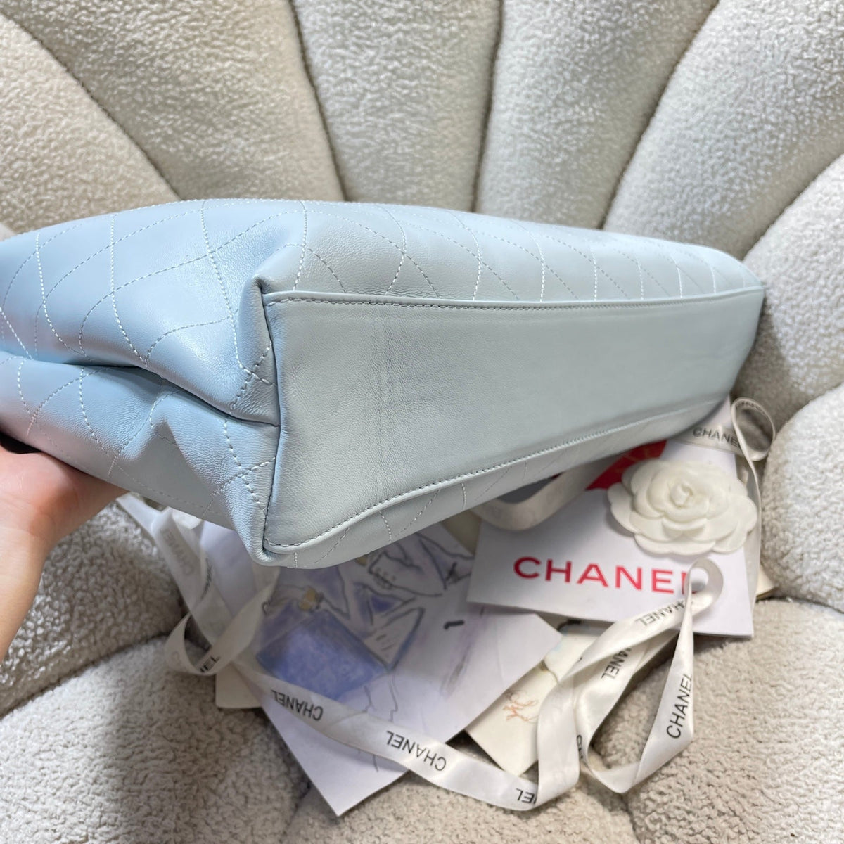 Chanel 2026 Quilted Shopping Tote Bag 40cm Suede Leather 407403