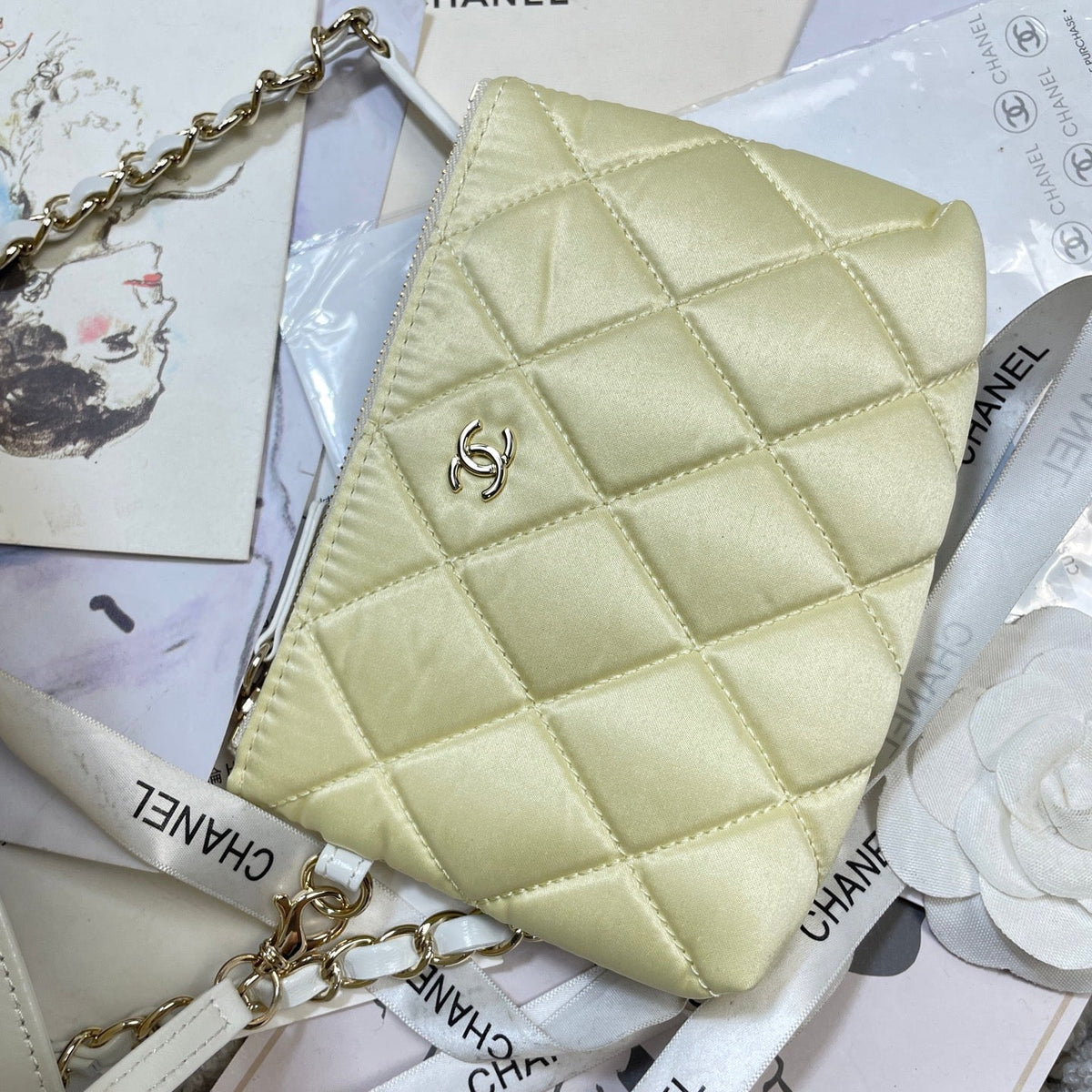 Chanel 2026 Shopping Tote Bag 41cm Raffia Suede Lambskin