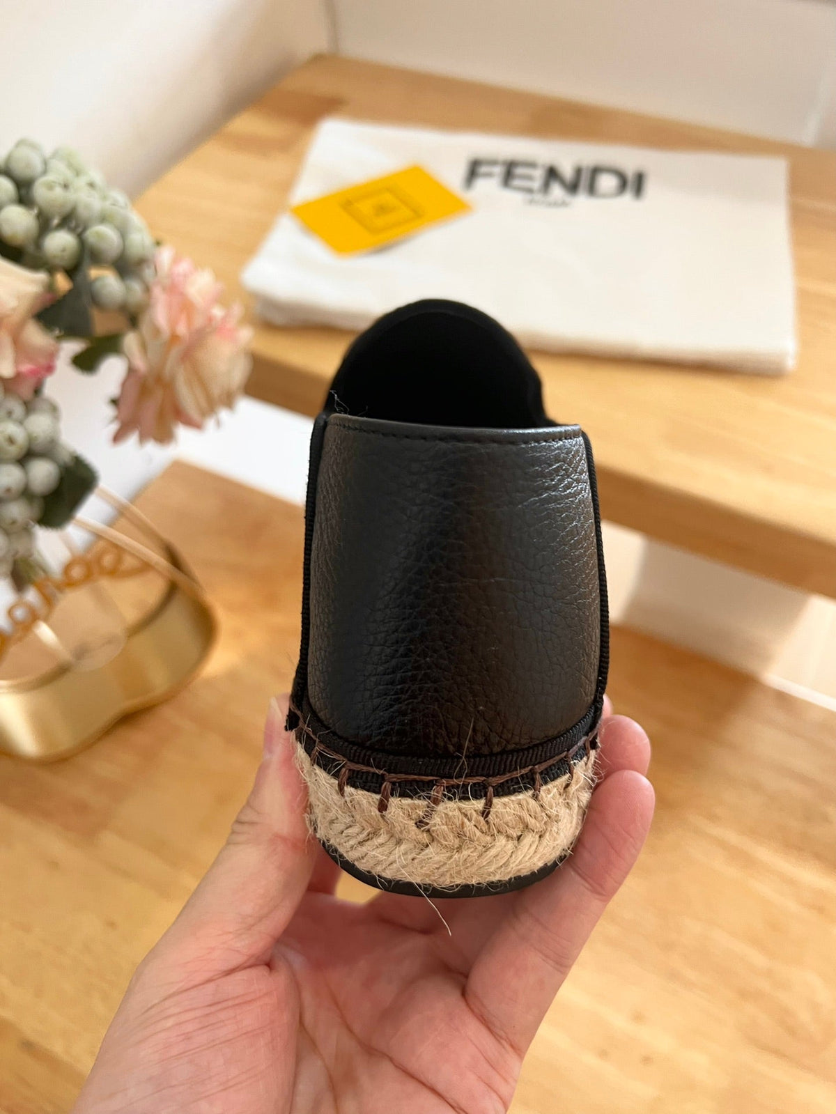 Fendi 26S Espadrille Loafers Dark Brown Canvas Style 6