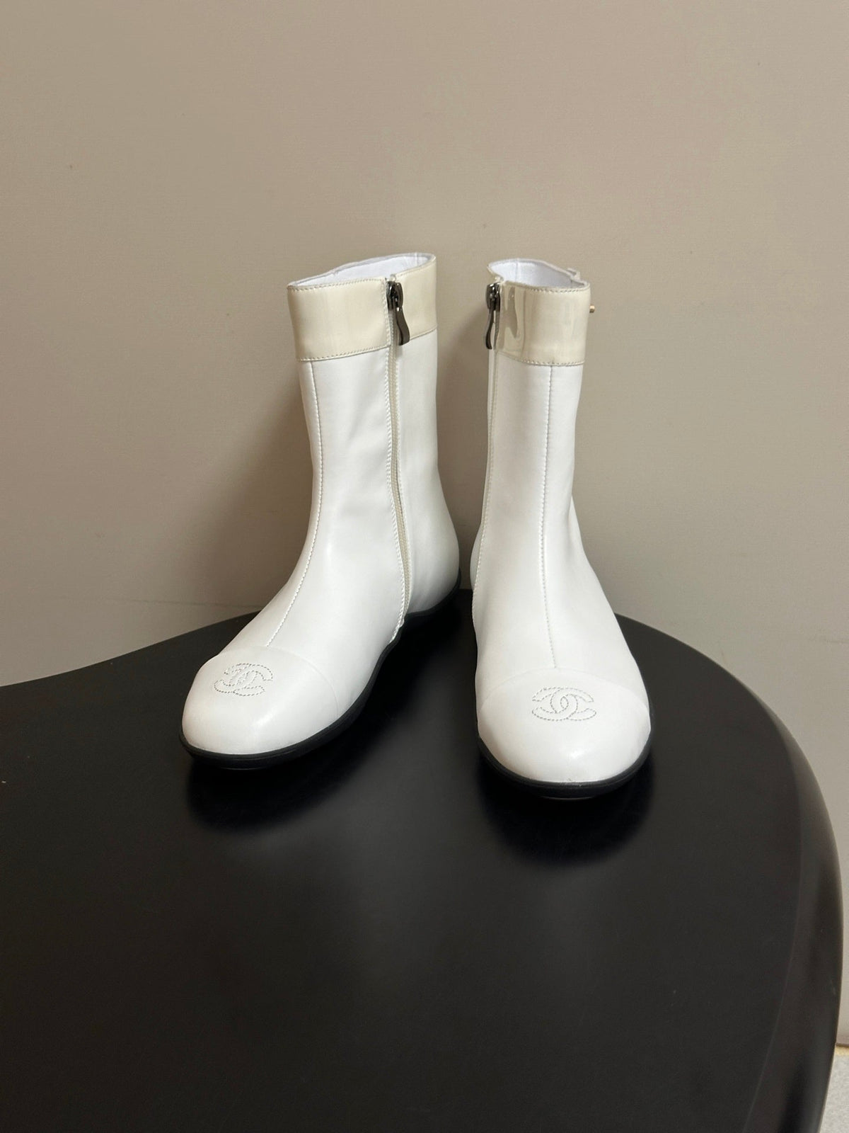Chanel 2026 Flat Ankle Boots Cowhide 185642