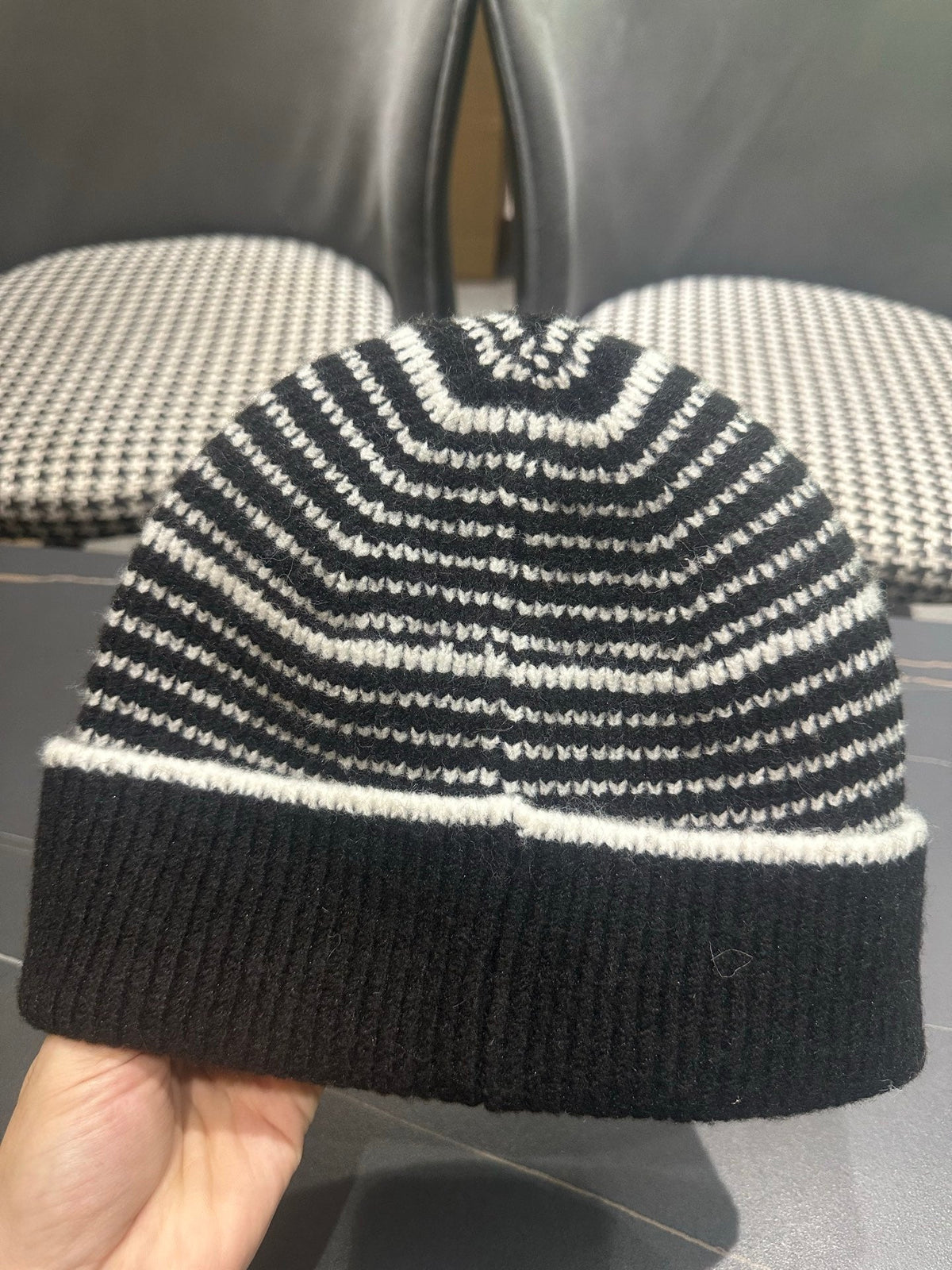CC 26FW Striped Color-Block Beanie Knitted Wool 551879