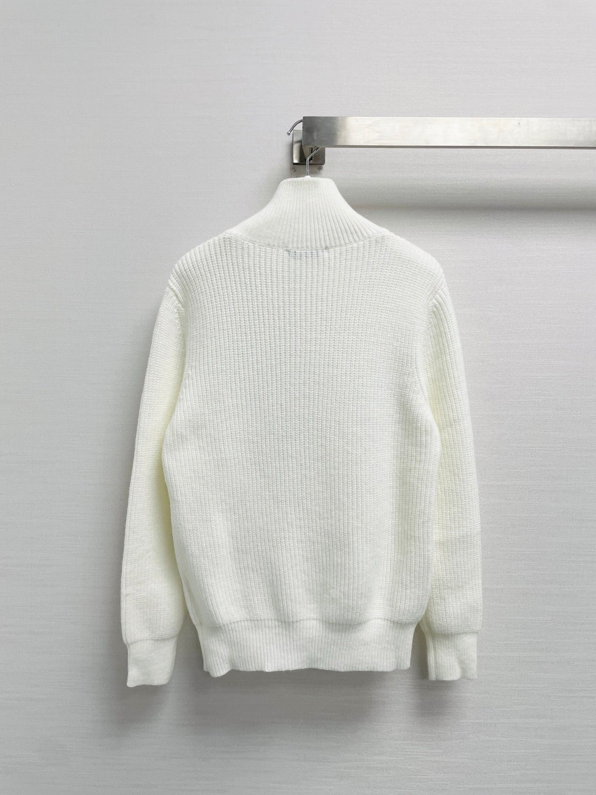 LW 26FW Logo Embossed Ribbed Cardigan Mohair Knitwear 446712