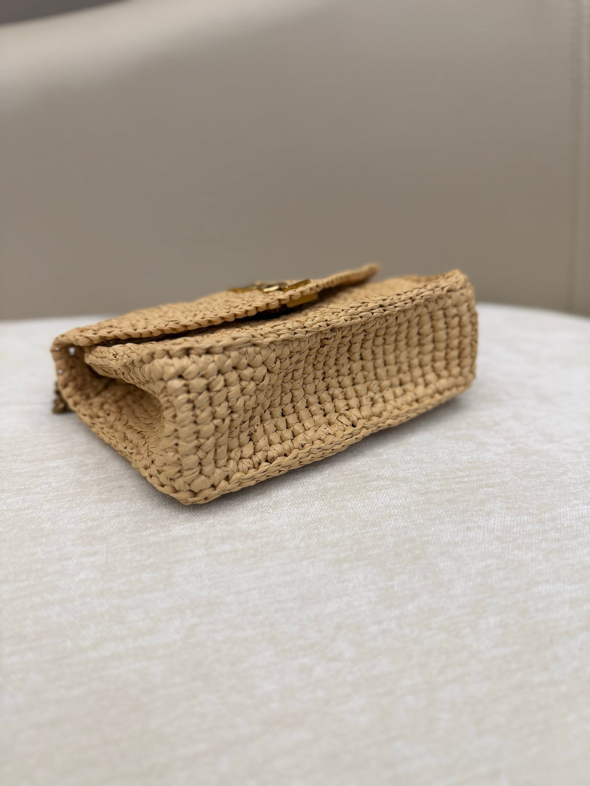 YSL 2026 Loulou Mini Shoulder Bag Raffia