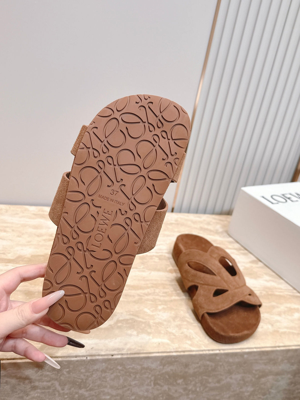 Loewe 2026 Ease Monogram Sandals Suede Leather 122760