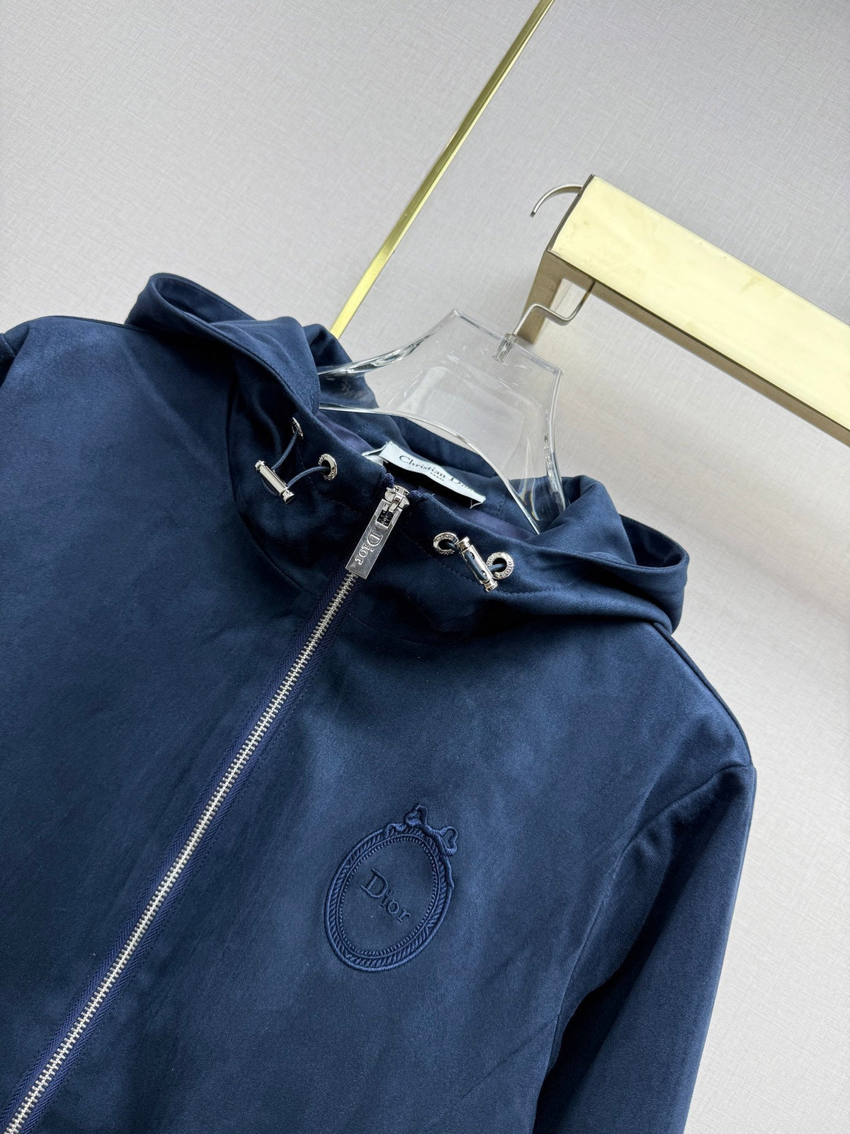 Dior 2026 Medaillon Hooded Trench Coat Suede 437679