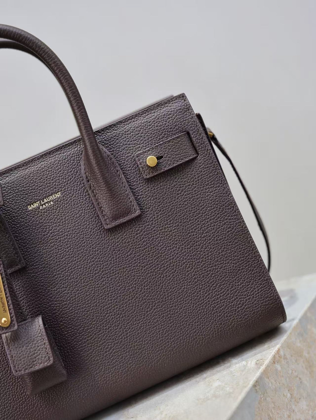 YSL 2026 Sac de Jour Baby Bag 26cm Dark Brown Leather