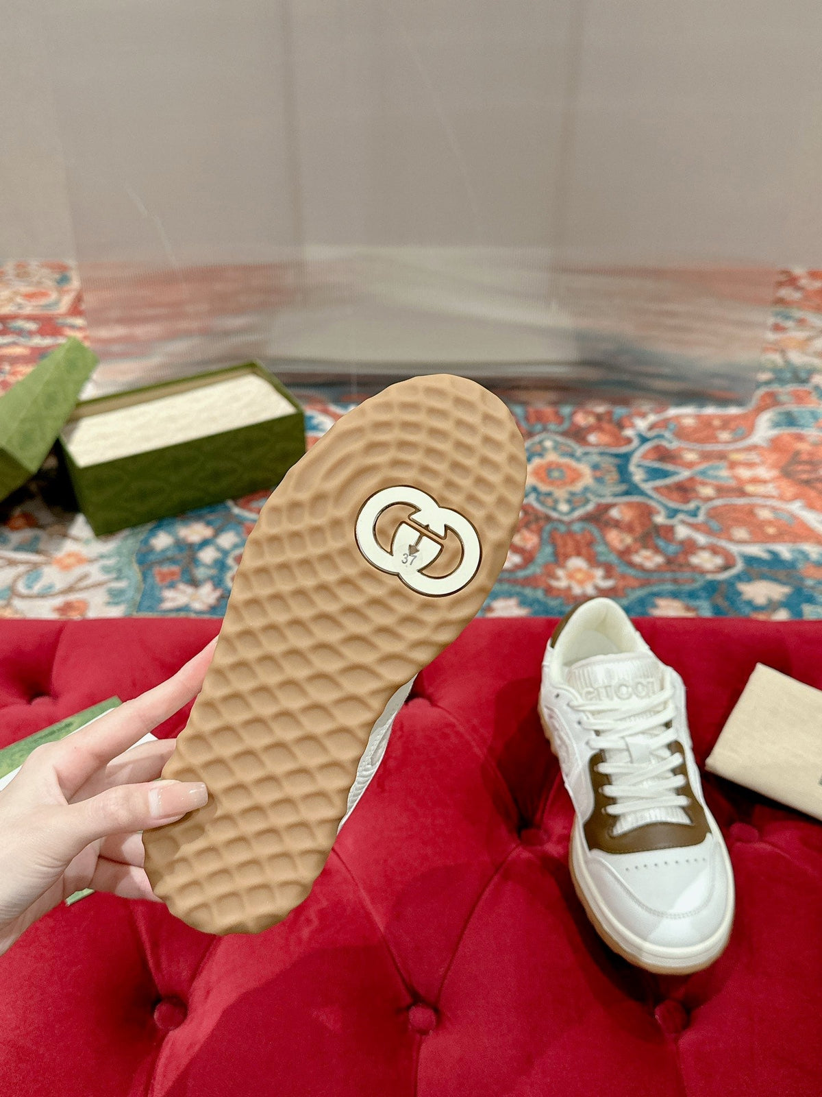 GG 26s Sneakers White Mix Brown Calfskin