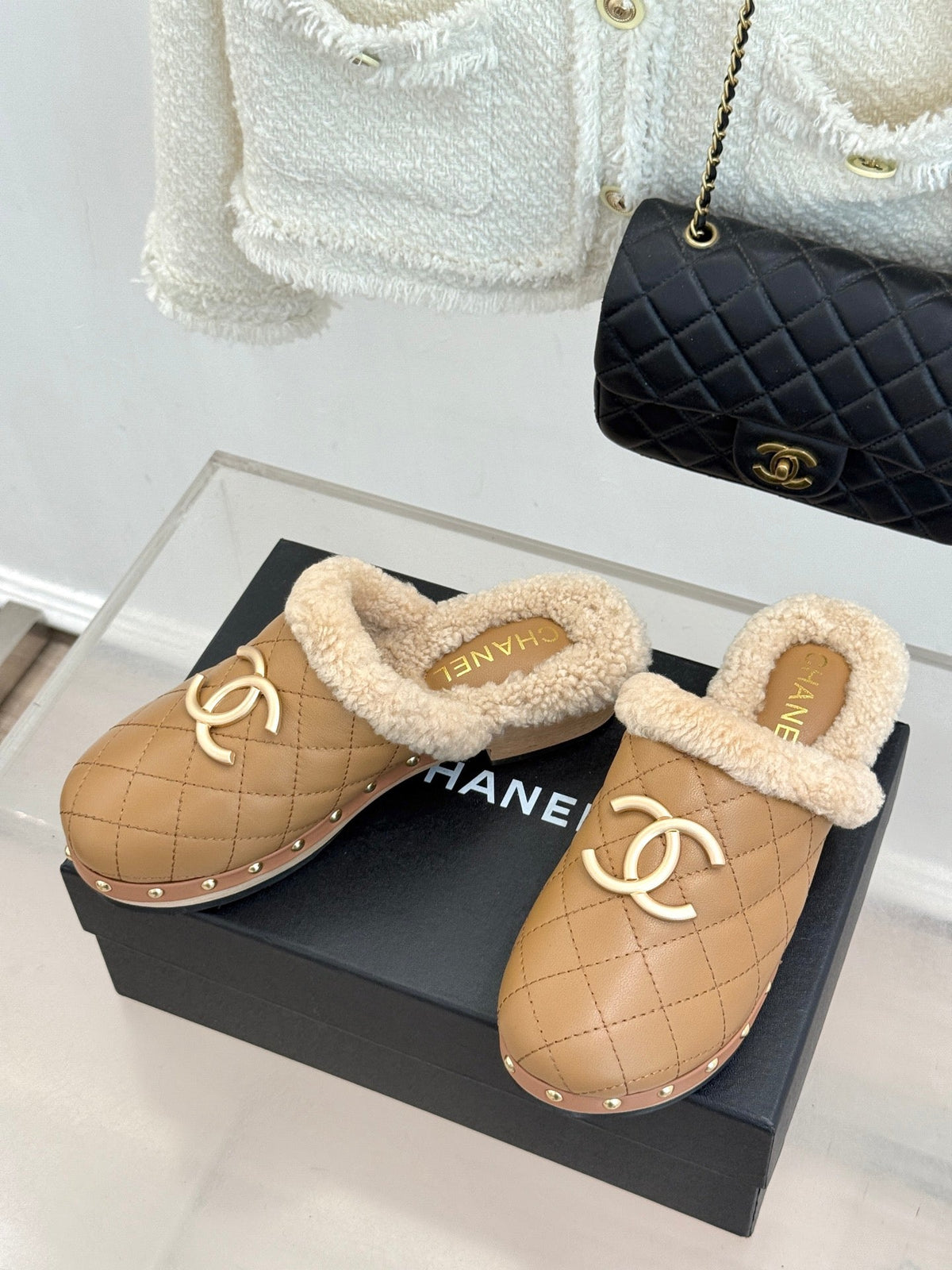 Chanel 2026 Quilted Mule Leather Wool 188603