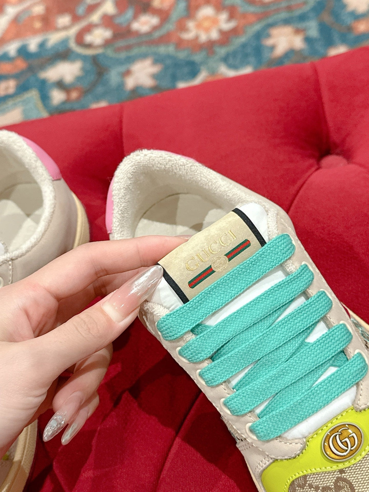 GG 26s Screener Sneaker Multicolor Suede And Canvas