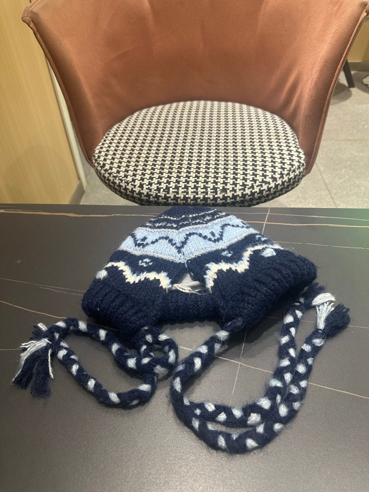 Prad 26FW Fair Isle Knit Earflap Beanie Knitwear 551956