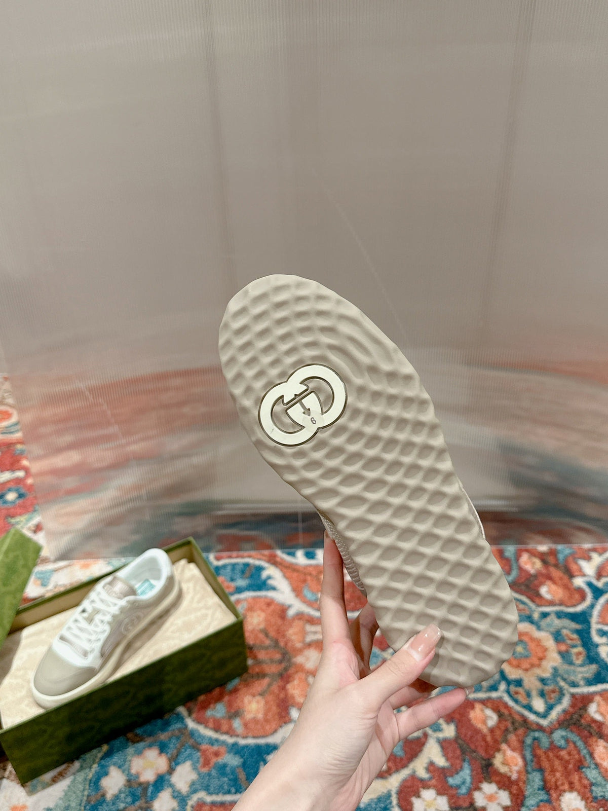 GG 26s Sneakers Beige Calfskin With Logo