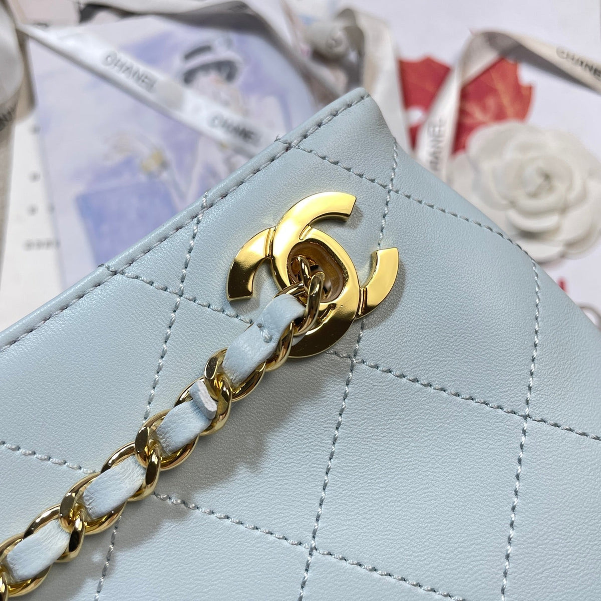 Chanel 2026 Quilted Shopping Tote Bag 40cm Suede Leather 407403