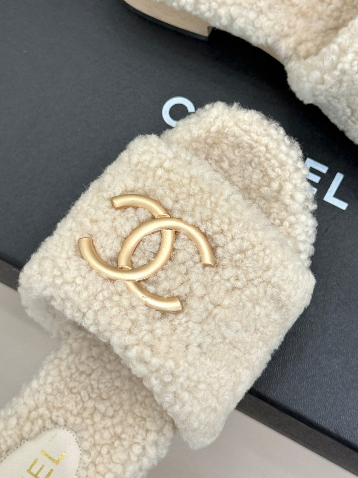 Chanel 2026 Wood Thick-Soled Sandals Wool 188607