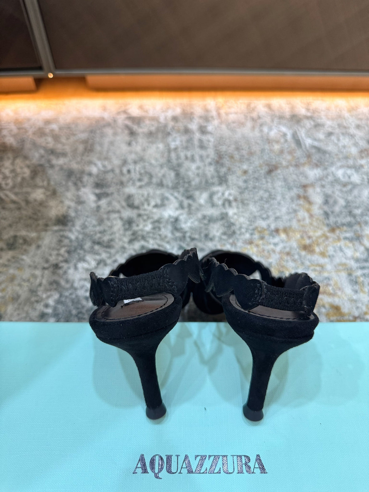 Aquazzura 26S Slingback 6cm Black Suede