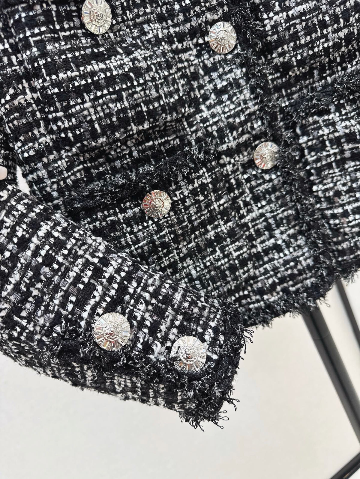 Chanel 2026 Round Neckline Jacket Black Tweed