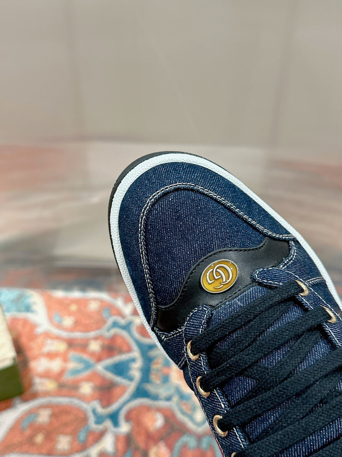 GG 26s Screener Sneaker Dark Blue Denim And Leather