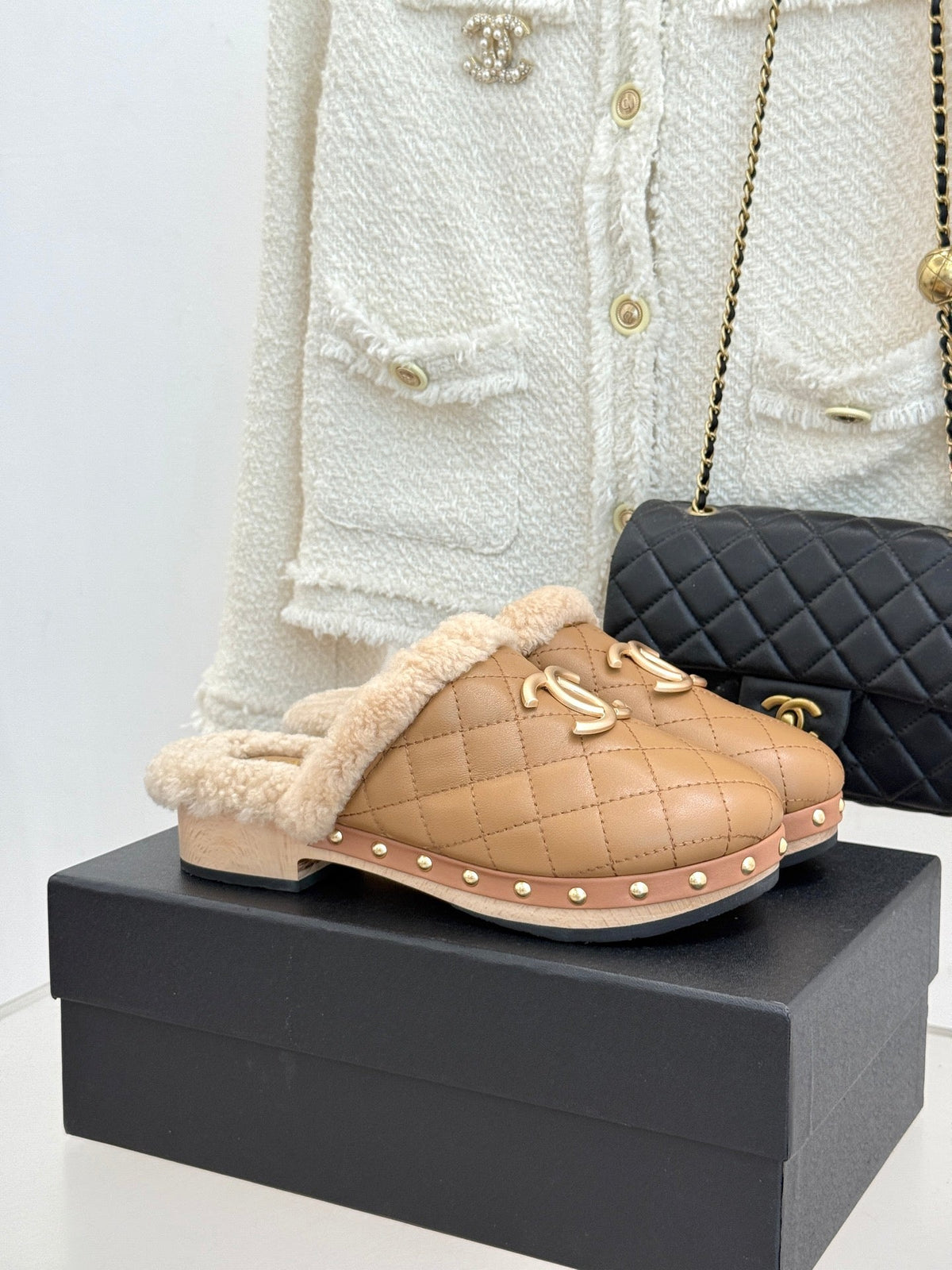 Chanel 2026 Quilted Mule Leather Wool 188603
