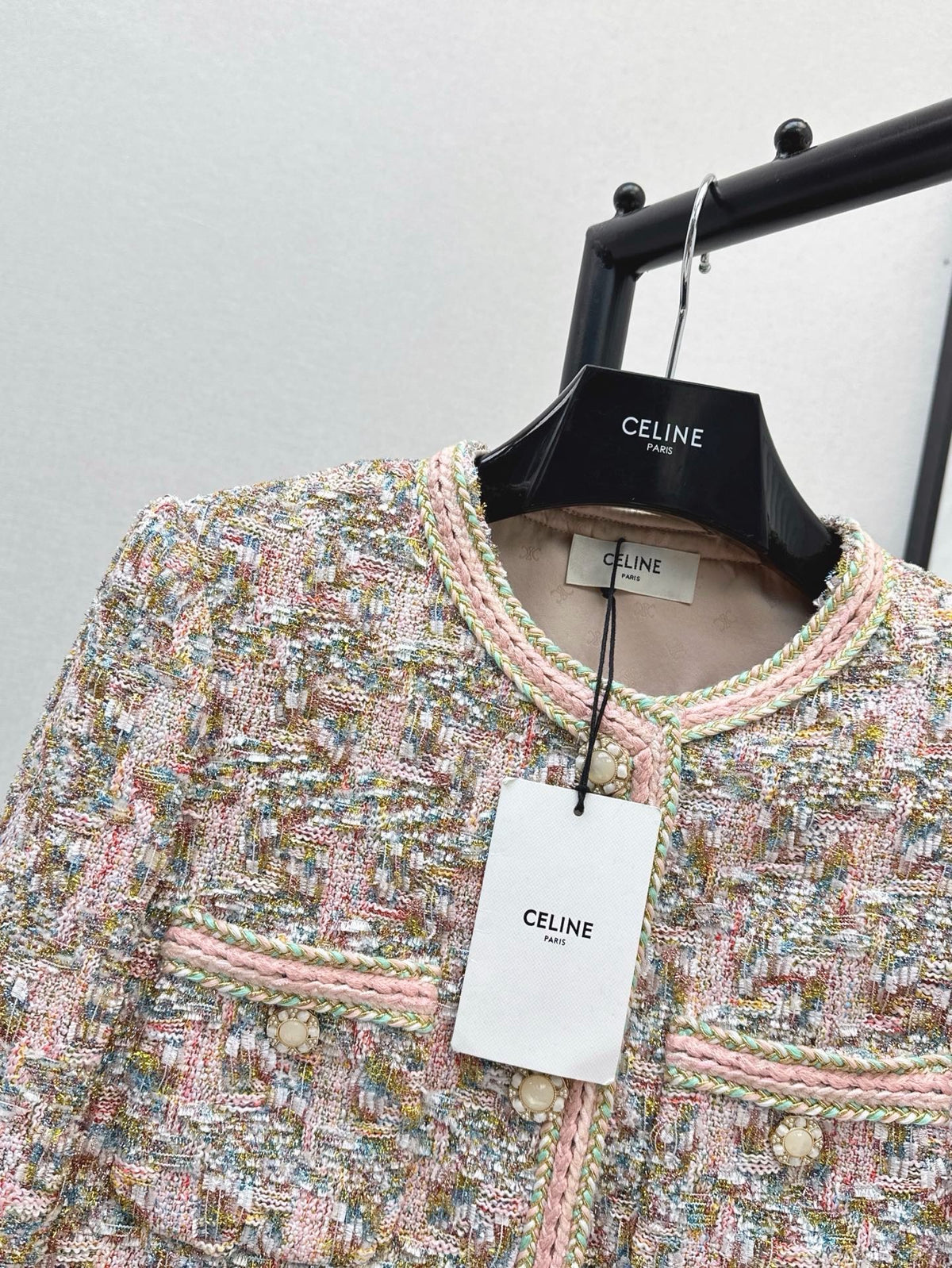 Celine 2026 Self-Portrait Jacket Pink Tweed