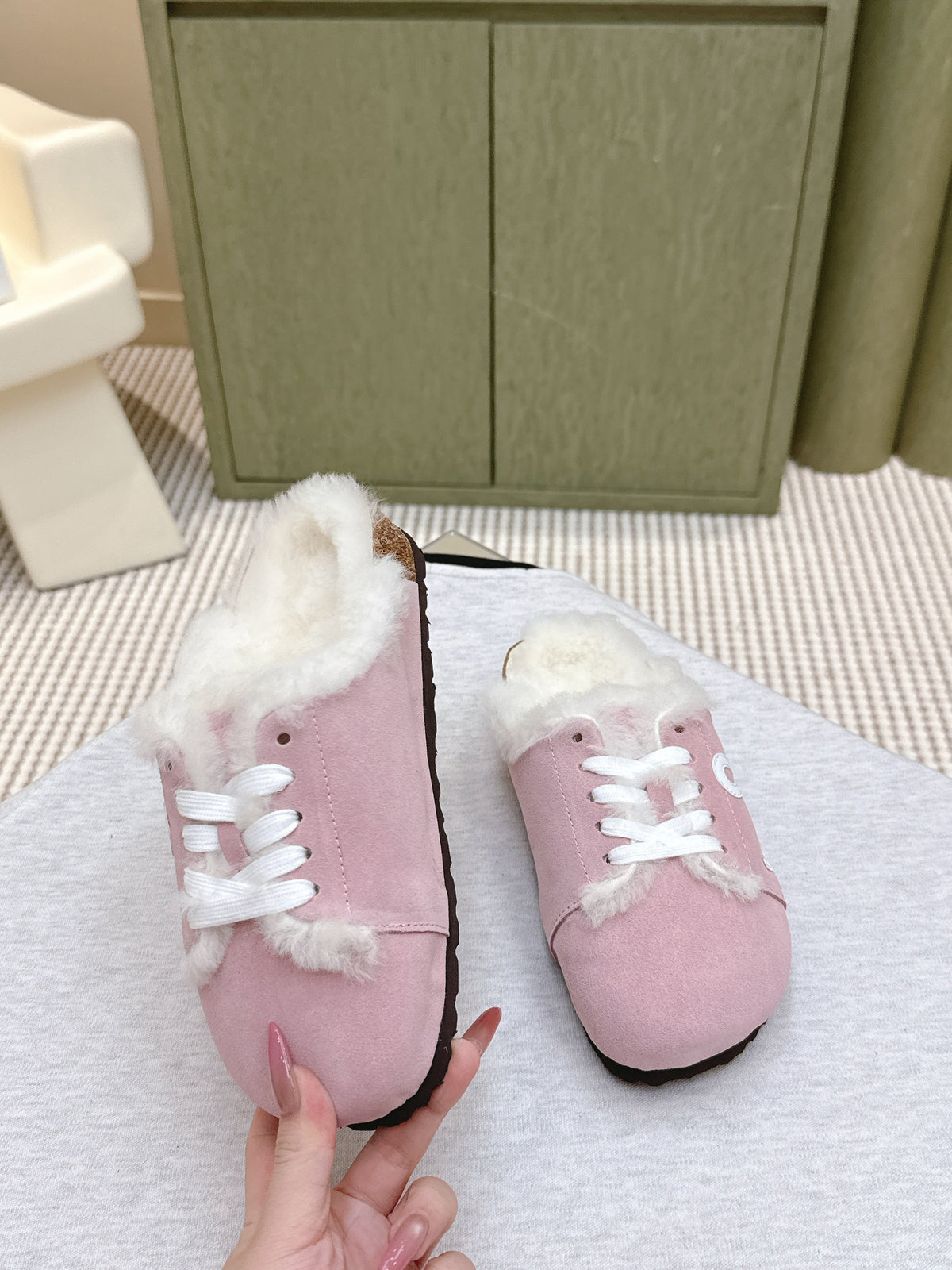 Loewe 2026 Birkenstock Furry Mule Suede 654285