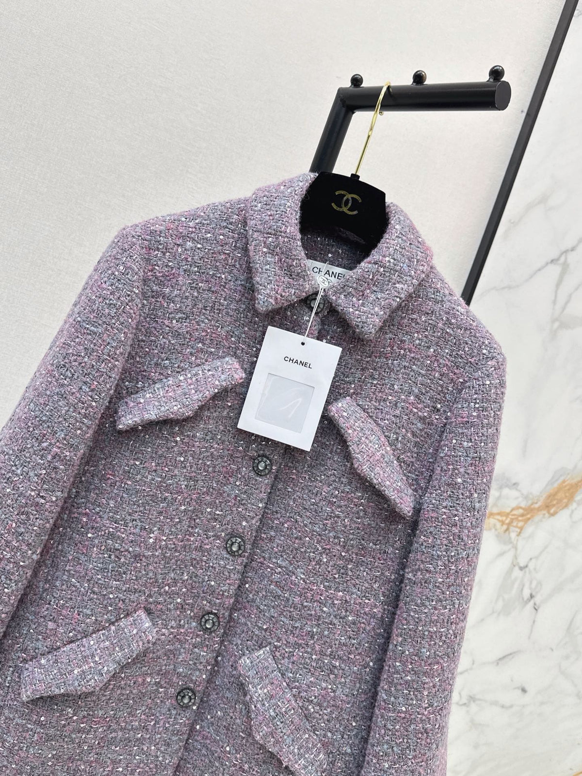 Chanel 2026 Sequins Jacket Purple Tweed