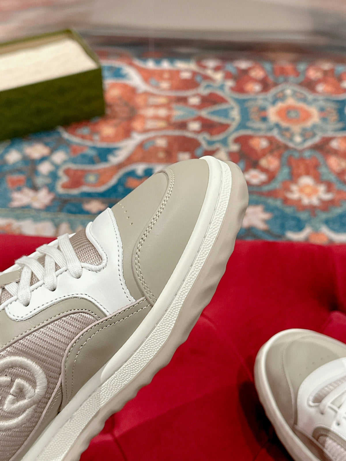 GG 26s Sneakers Beige Calfskin With Logo