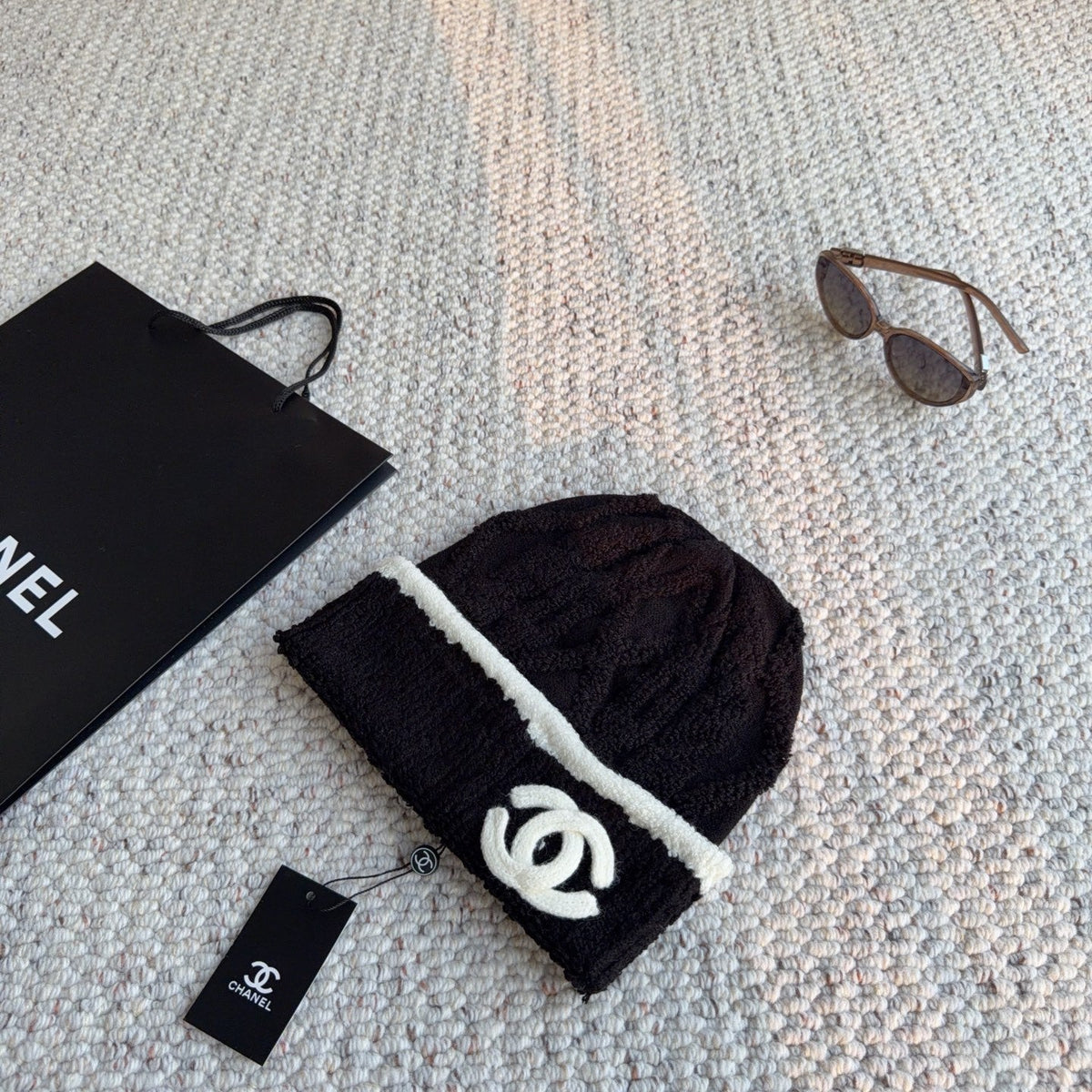 CC 26FW Chunky Cable Knit Beanie Hat Wool Blend 563898