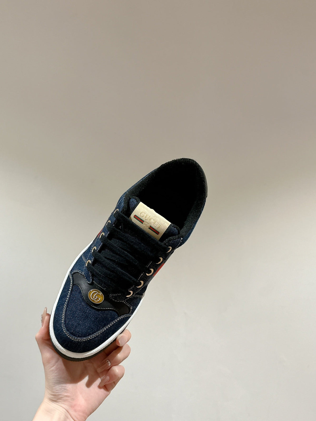 GG 26s Screener Sneaker Dark Blue Denim And Leather