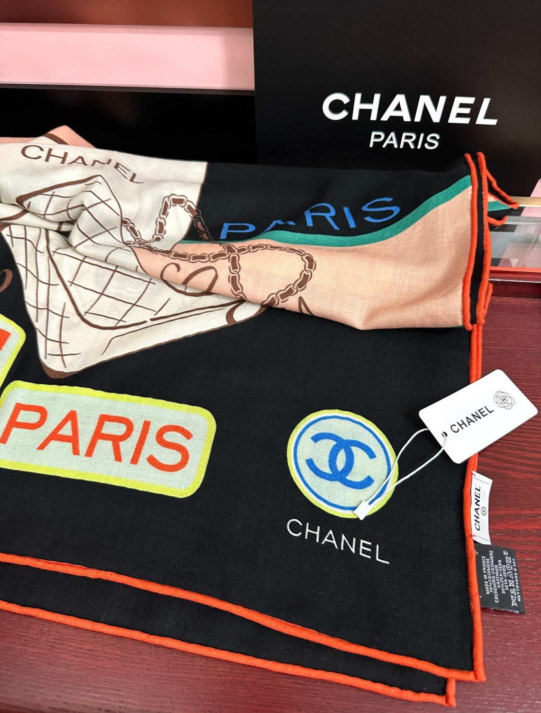 CC 2026 Square Scarf 140cm Cashmere Silk 550779