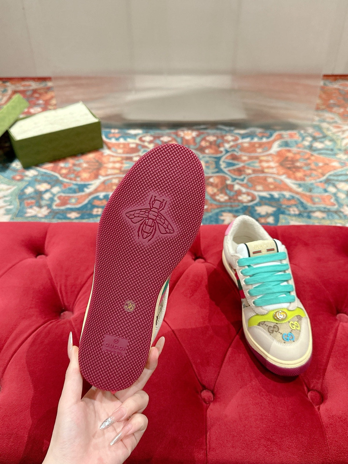 GG 26s Screener Sneaker Multicolor Suede And Canvas