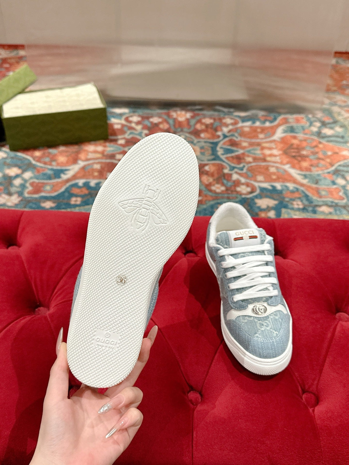 GG 26s Screener Sneaker Light Blue Denim