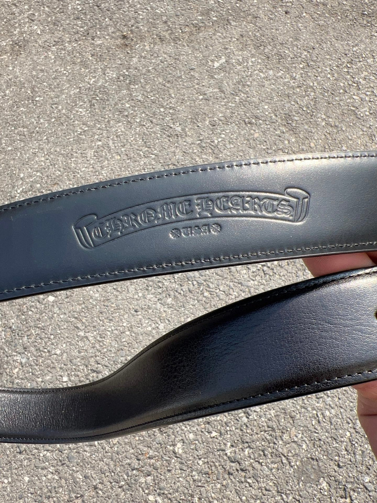 CH Dragon Kiss Buckle Belt 3.8cm Black Oil-Waxed Cowhide Leather 197828