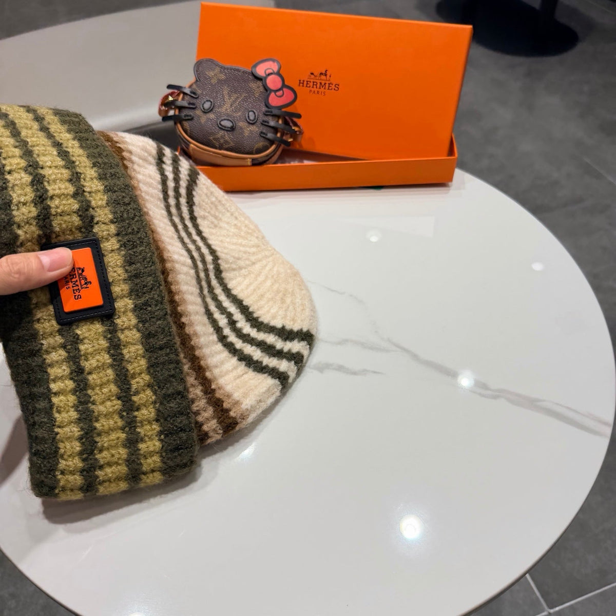 HM Hat Striped Knit Beanie 477434
