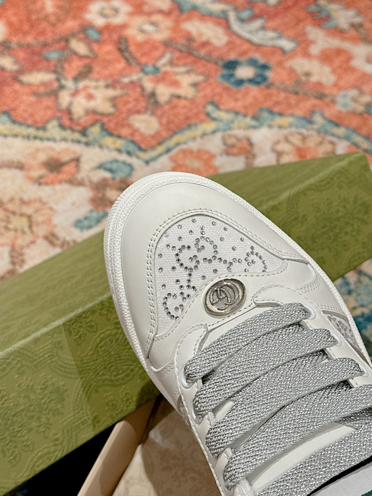 GG 26s Screener Sneaker White Calfskin