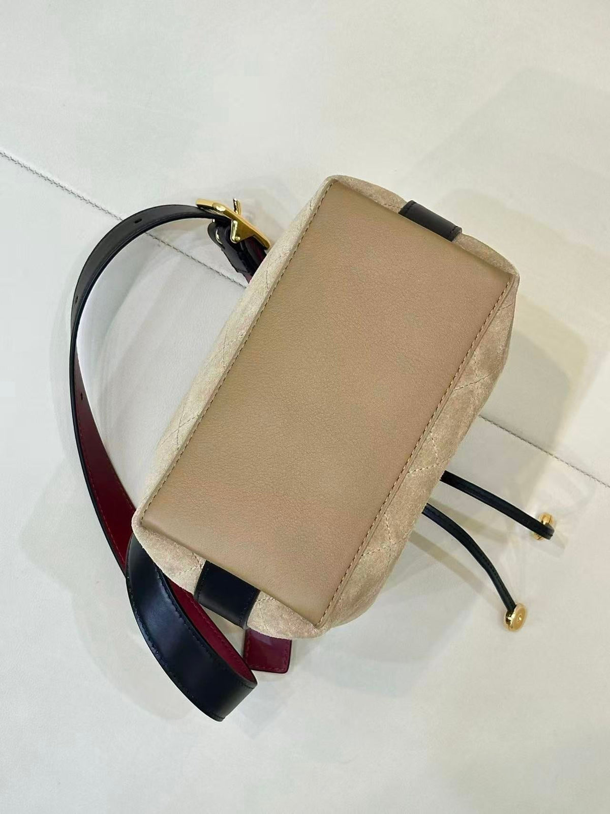 CC 26FW Bucket Bag 19cm Dark Beige Suede Calfskin