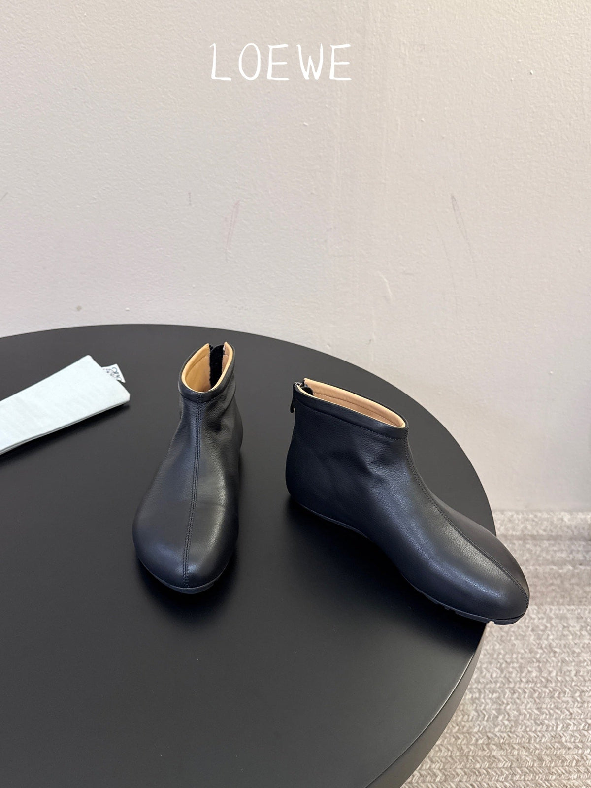 Loewe 2026 Rounded Toe Ankle Boots Cowhide 166940