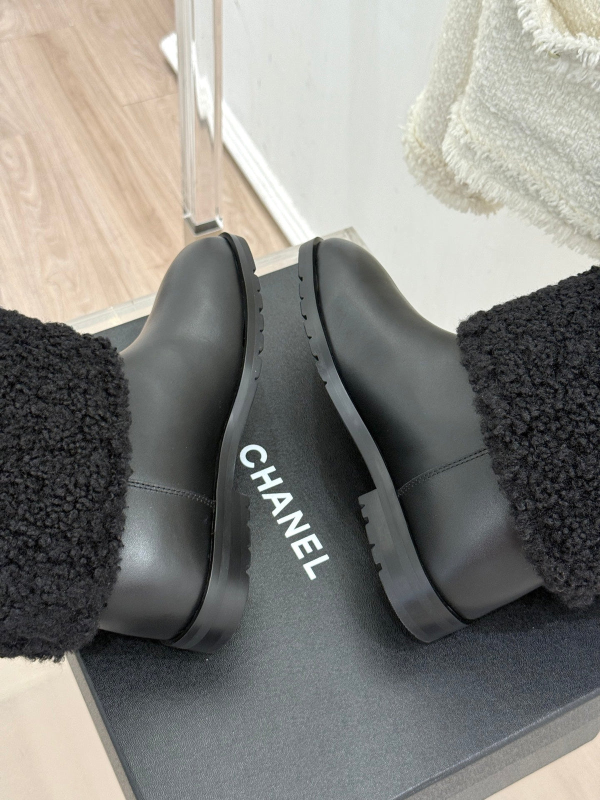 Chanel 2026 Ankle Boots Suede Leather Wool 188554