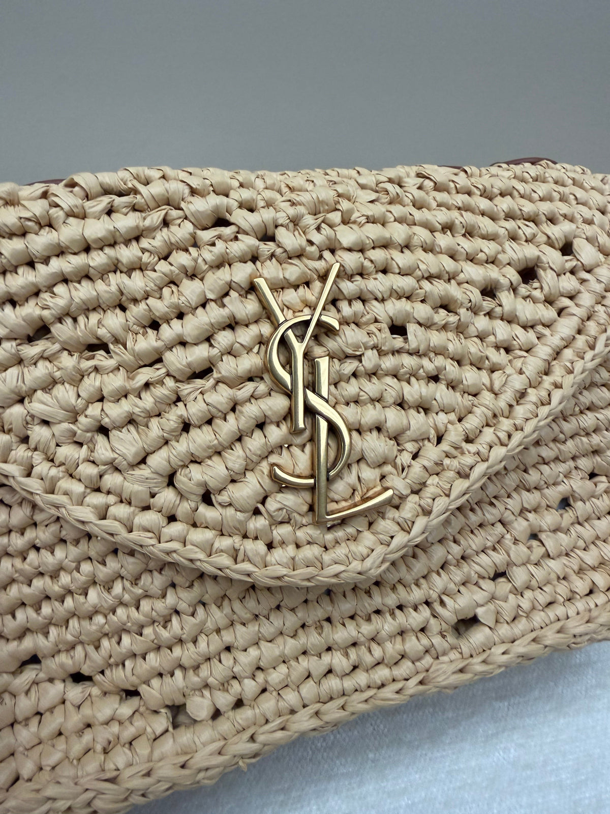 YSL 2026 Loulou Mini Shoulder Bag Raffia