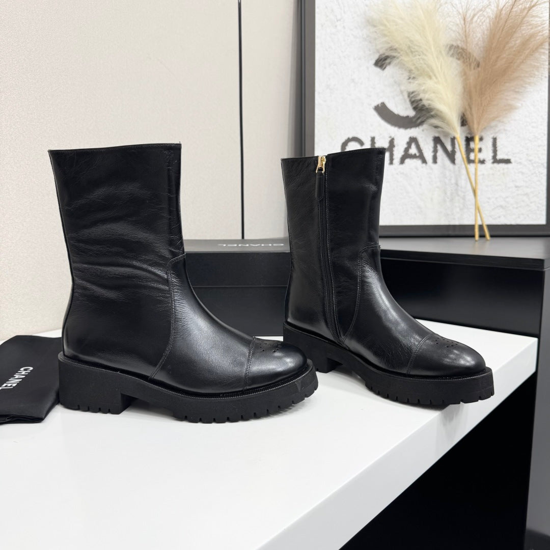 Chanel 2026 Mid-Calf Boots Leather Suede 193735
