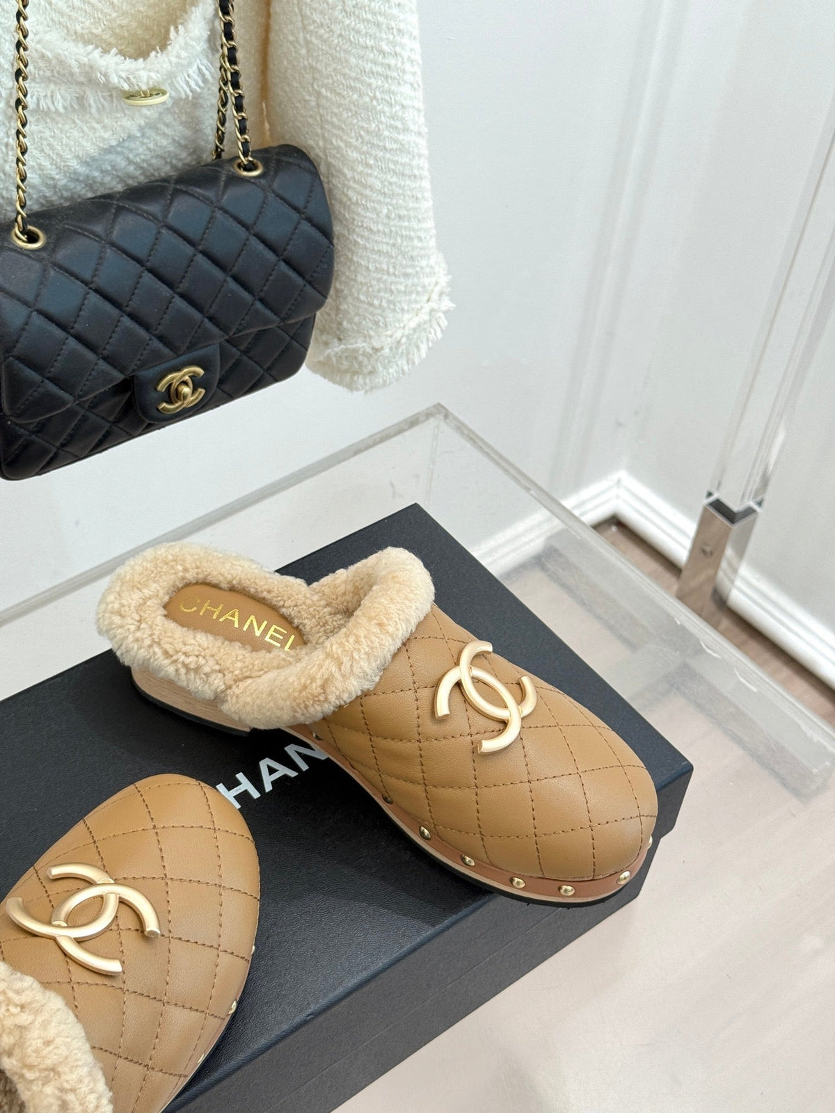 Chanel 2026 Quilted Mule Leather Wool 188603