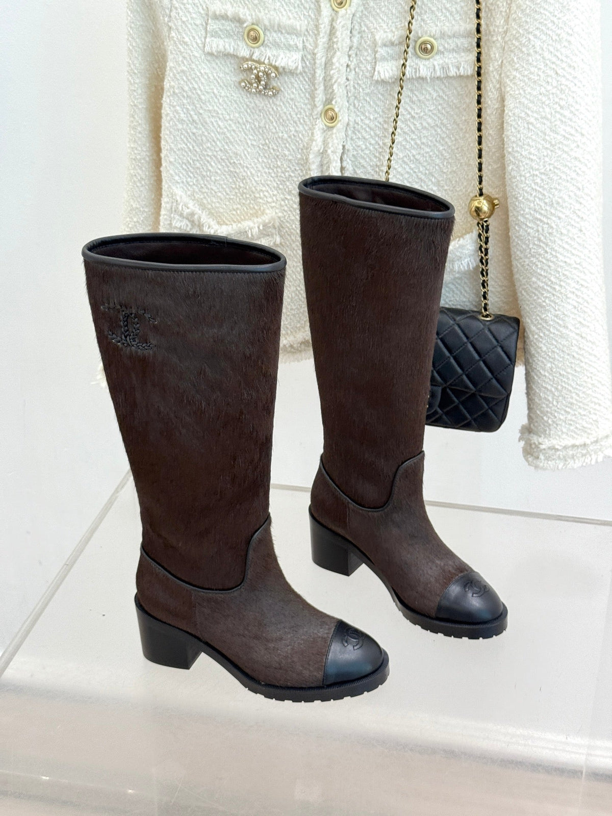 Chanel 2026 Square Heel Boots Pony Hair 188340