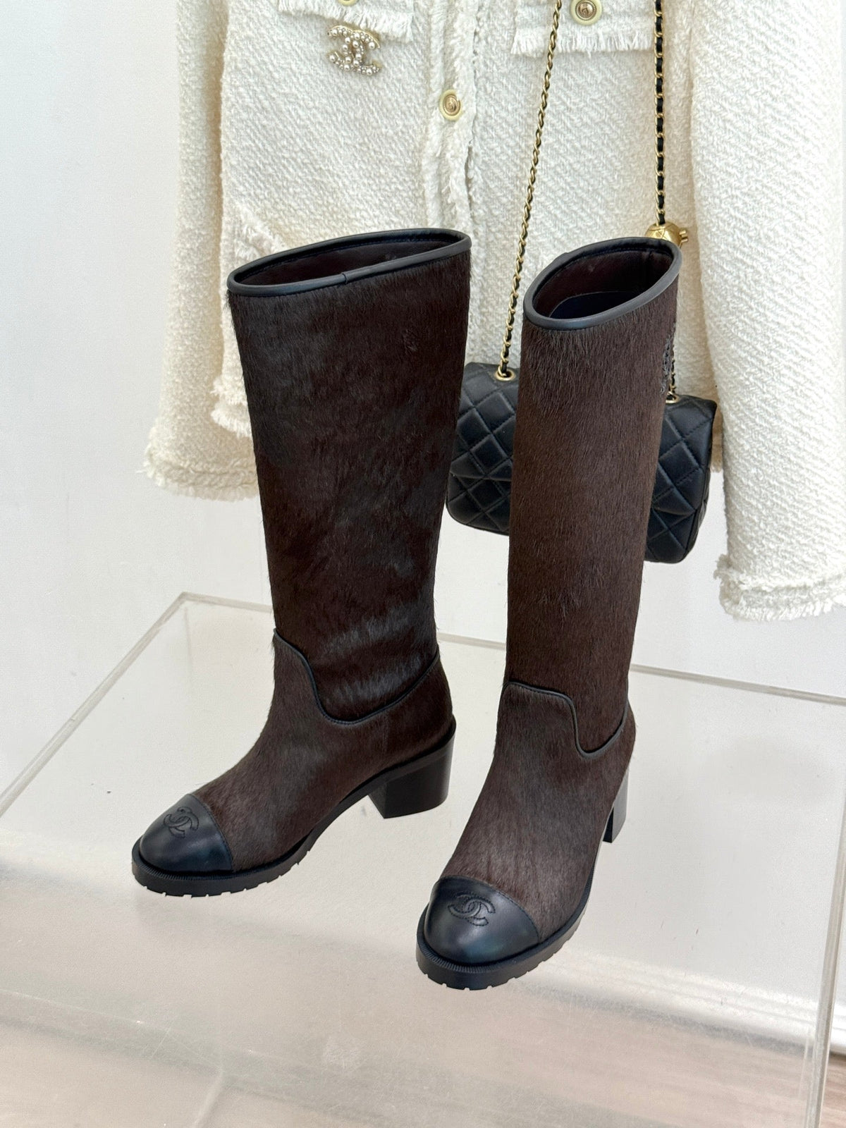 Chanel 2026 Square Heel Boots Pony Hair 188340